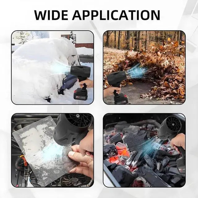Alt view image 4 of 6 - Turbo Jet Blower, Cordless Turbo Super Power Air Duster, Stepless Speed Regulation Jet Pro Maxx Portable Jet Blowerm, Car Dryer Air Blower (Black 1 Battery)