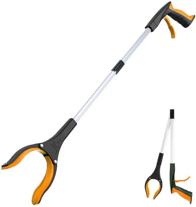 Main image of Grabber Reacher Tool - 32 Extra Long Foldable Gripper and Reaching Tool - Heavy Duty Pick Up Stick Grabbers for Seniors, Trash, Surgery Recovery Must Haves Gifts (Orange)
