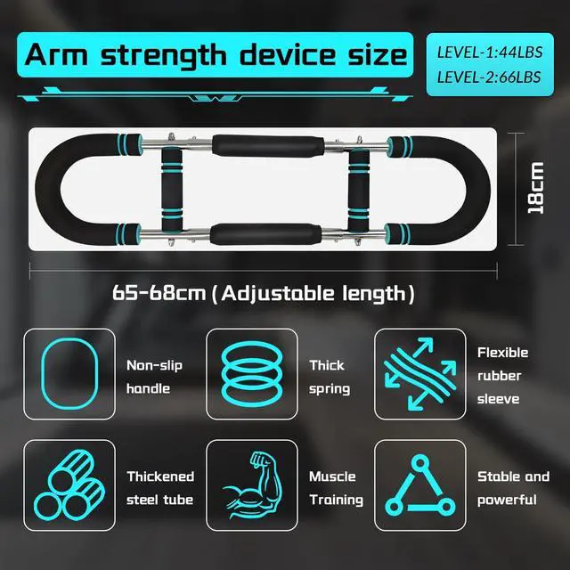 Alt view image 2 of 4 - Arm Trainer,40-100lb Adjustable Chest Workout Equipment, Arm Trainer,Arm Exerciser,Shoulder Muscle Training Fitness Equipment,Portable Spring Resistance Home Fitness