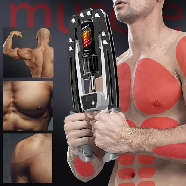 Alt view image 2 of 7 - EAST MOUNT Twister Arm Exerciser with Counter Display-Adjustable 22-440lbs Hydraulic Power, Home Chest Expander, Shoulder Muscle Training Fitness Equipment, Arm Exercise Strengthener
