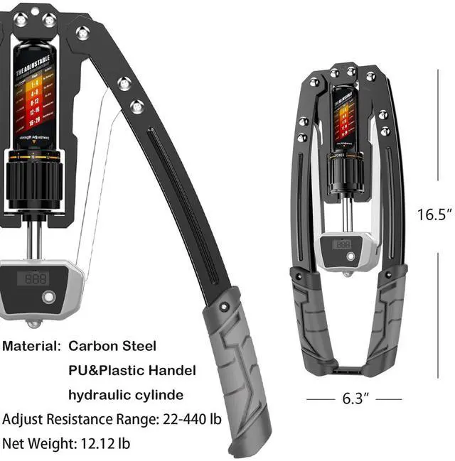 Alt view image 7 of 7 - EAST MOUNT Twister Arm Exerciser with Counter Display-Adjustable 22-440lbs Hydraulic Power, Home Chest Expander, Shoulder Muscle Training Fitness Equipment, Arm Exercise Strengthener
