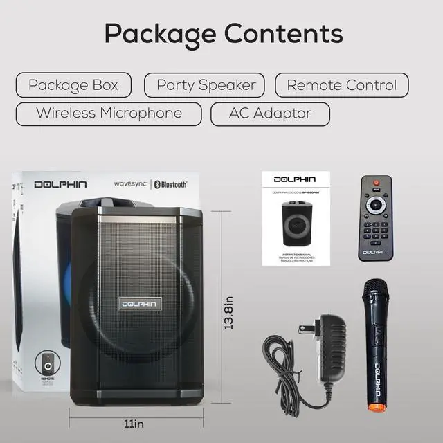 Alt view image 6 of 7 - Dolphin TILT 880: Portable Bluetooth Speaker Loud, Crisp Sound with Tiltable Design for Enhanced Audio Quality, Perfect for On-The-Go Listening