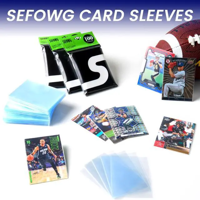Alt view image 7 of 7 - 600 Counts Card Sleeves, Penny Sleeves for Trading Cards, Baseball Card Sleeve, Clear Trading Card Sleeve, Soft Plastic Card Protector Sleeve for Sports, Football, Game Cards, MTG