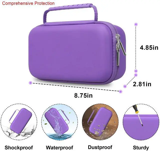 Alt view image 3 of 7 - Elonbo Carrying Case for Portable Handheld Inhaler Nebulizer Machine for Adults and Kids, Asthma Inhaler Travel Case, Handheld Mesh Atomizer Machine Holder, Inhaler spacer Bag, Purple+Inside Purple
