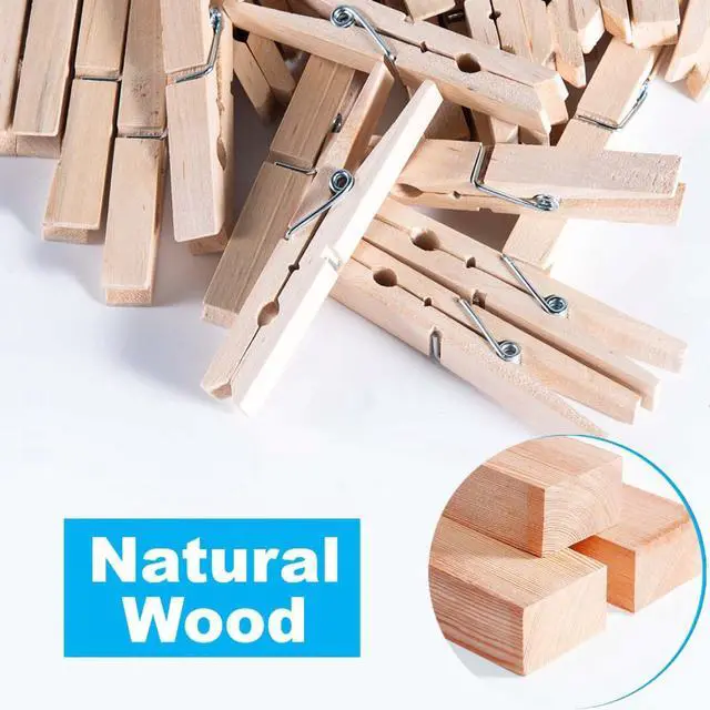 Alt view image 3 of 6 - SenseYo 100 Pcs 1.9 Inch Wooden Clothespins Clips for Hanging Clothes, Craft, Home