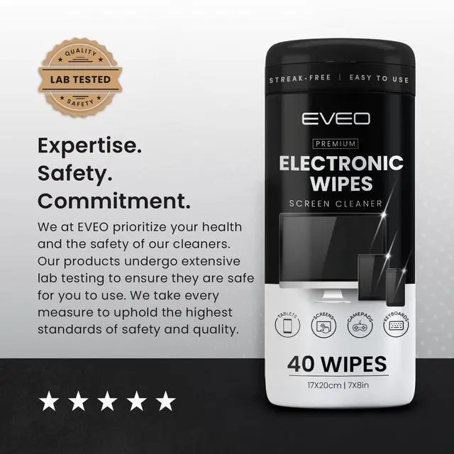 Alt view image 7 of 7 - Electronic Wipes Screen Cleaner [40 Wipes] Streak-Free Computer Screen Cleaner & TV Screen Cleaner - Screen Wipes for Electronics, Screen Cleaner Wipes, Laptop Cleaner - [Microfiber Cloth+40 Wipes]