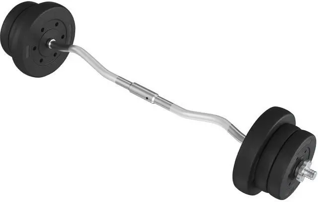 Alt view image 3 of 7 - Yaheetech Barbell Weight Set - Olympic Curl Bar & 6 Olympic Weights & 2 Olympic Barbell Clamps for Lifts 55LB