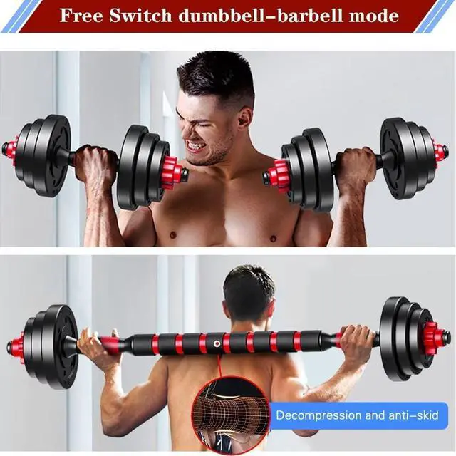 Alt view image 4 of 7 - BCBIG Adjustable-Dumbbells-Sets,Free Weights-20lb(10lb*2) Dumbbells Set of 2 Convertible To Barbell A Pair of Lightweight for Home Gym,Women and Men Equipment