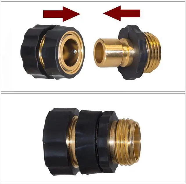 Alt view image 3 of 7 - Hourleey Garden Hose Quick Connect, 3/4 Inch Male and Female Garden Hose Fitting Quick Connector (8 Sets)