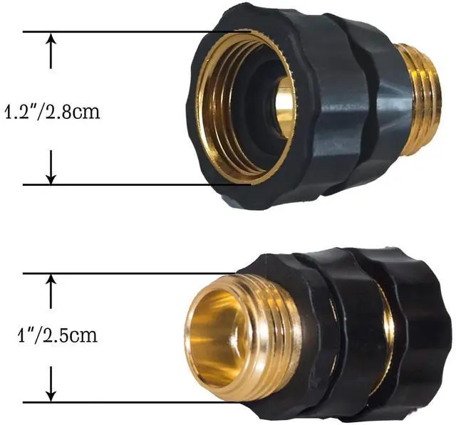 Alt view image 2 of 7 - Hourleey Garden Hose Quick Connect, 3/4 Inch Male and Female Garden Hose Fitting Quick Connector (8 Sets)