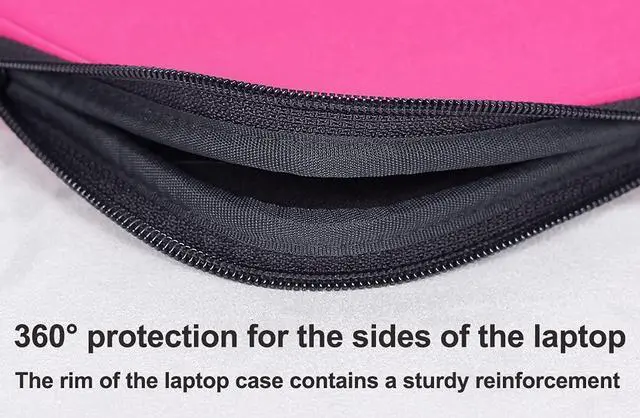 Alt view image 5 of 7 - Inntzone Laptop Sleeve 15.6 Inch Foldable Slim Case Lightweight Bag Notebook Computer Carrying Flip Cover (Pink)
