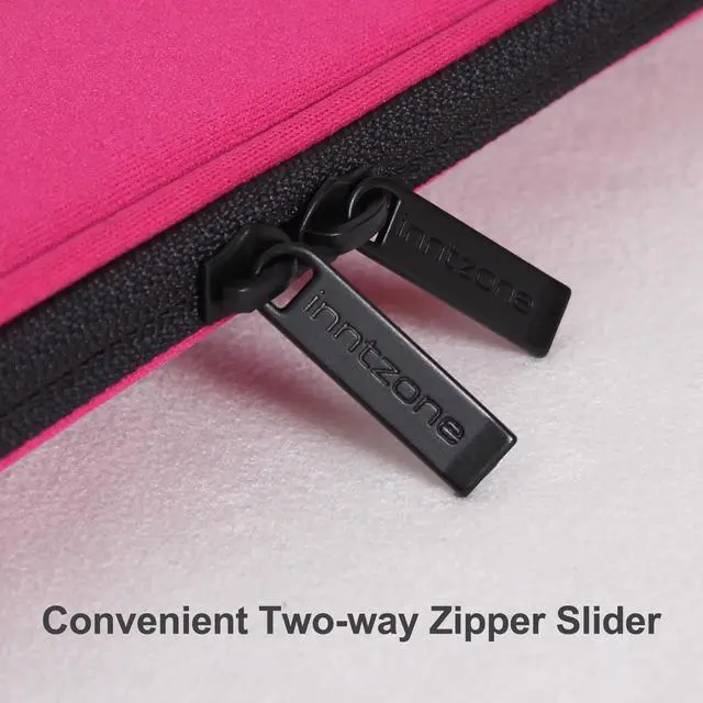 Alt view image 7 of 7 - Inntzone Laptop Sleeve 15.6 Inch Foldable Slim Case Lightweight Bag Notebook Computer Carrying Flip Cover (Pink)