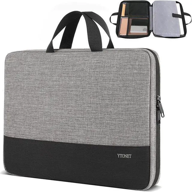 Main image of Ytonet Laptop Case, 15.6 inch TSA Laptop Sleeve Computer Bag Water Resistant Computer Case Carrying Cover Compatible for Lenovo, HP, Dell, Asus Notebook, Gifts for Men Women, Grey
