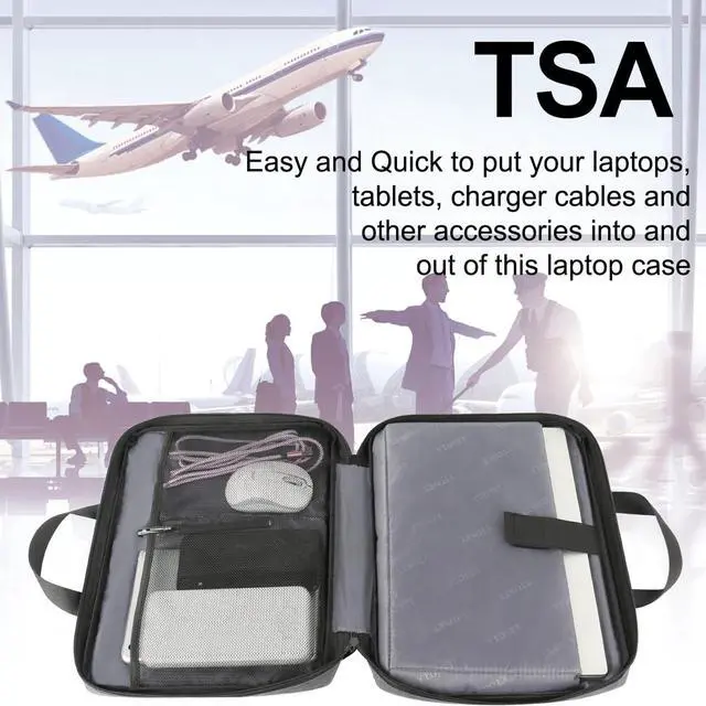 Alt view image 4 of 6 - Ytonet Laptop Case, 15.6 inch TSA Laptop Sleeve Computer Bag Water Resistant Computer Case Carrying Cover Compatible for Lenovo, HP, Dell, Asus Notebook, Gifts for Men Women, Grey