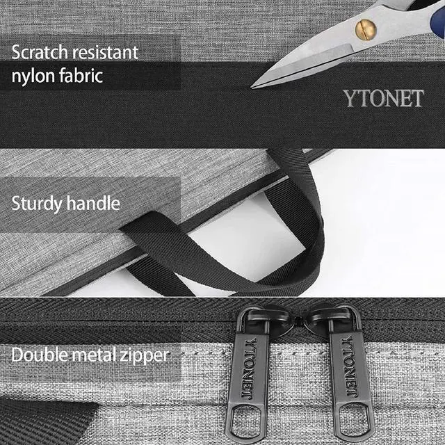 Alt view image 5 of 6 - Ytonet Laptop Case, 15.6 inch TSA Laptop Sleeve Computer Bag Water Resistant Computer Case Carrying Cover Compatible for Lenovo, HP, Dell, Asus Notebook, Gifts for Men Women, Grey