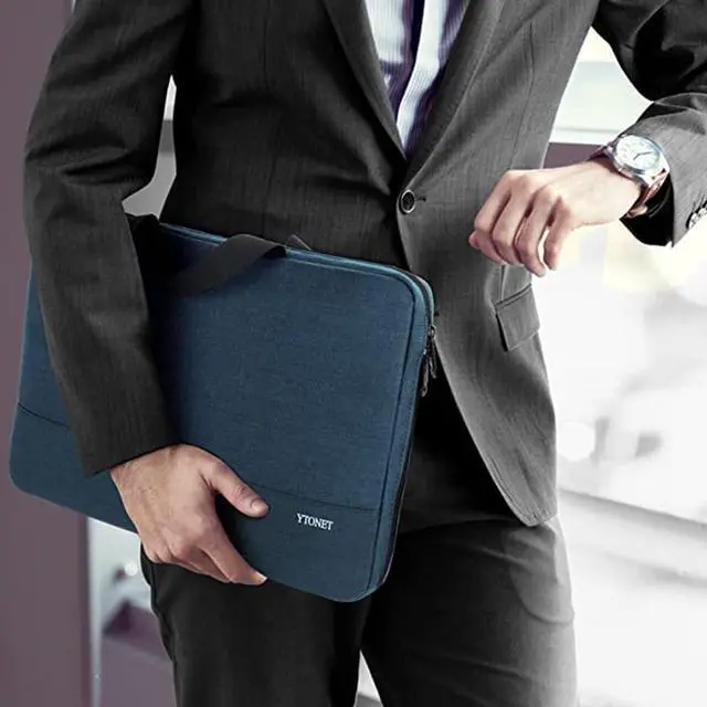 Alt view image 6 of 7 - Ytonet Laptop Sleeve Case 15.6 Inch, Slim Water Resistant TSA Carrying Case with Handle, Protective Laptop Cover Compatible with HP Dell Lenovo Asus Notebooks, Gifts for Men Women, Deep Teal