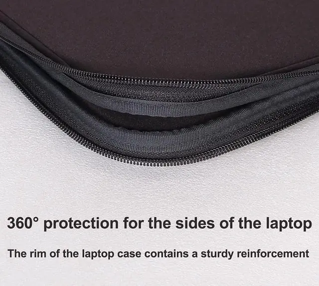 Alt view image 5 of 7 - Inntzone Laptop Sleeve 15.6 Inch Foldable Slim Case Lightweight Bag Notebook Computer Carrying Flip Cover (Black)