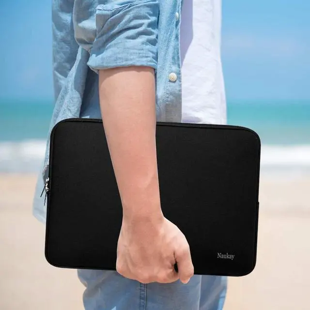 Alt view image 6 of 7 - Naukay Laptop Sleeve Case, 15.6 Inch,Resistant Neoprene Notebook Computer Pocket Case/Tablet Briefcase Carrying Bag Compatible Asus/Dell/Fujitsu/HP/Sony/Toshiba/Acer- (Black)