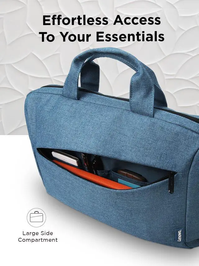 Alt view image 4 of 7 - Laptop Carrying Case T210, 15.6-Inch Laptop and Tablet, Sleek Design, Durable and Water-Repellent Fabric, Business Casual or School, GX40Q17230 Casual Toploader - Blue