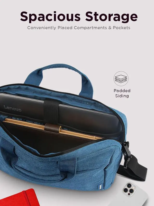 Alt view image 5 of 7 - Laptop Carrying Case T210, 15.6-Inch Laptop and Tablet, Sleek Design, Durable and Water-Repellent Fabric, Business Casual or School, GX40Q17230 Casual Toploader - Blue