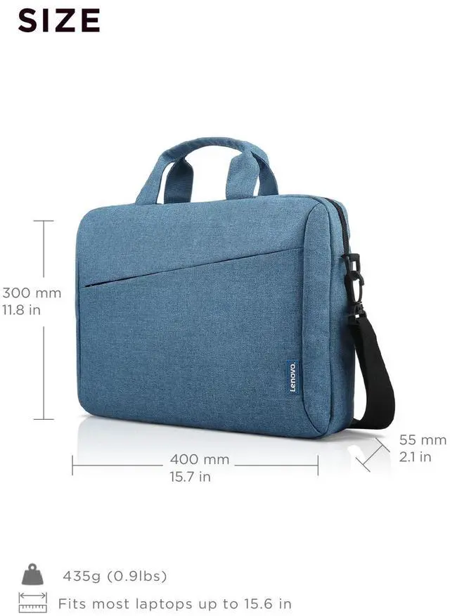 Alt view image 7 of 7 - Laptop Carrying Case T210, 15.6-Inch Laptop and Tablet, Sleek Design, Durable and Water-Repellent Fabric, Business Casual or School, GX40Q17230 Casual Toploader - Blue