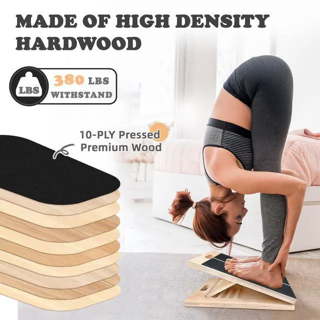 Alt view image 3 of 6 - OiZenhio Portable Slant Board for Calf Stretching Squats Calf Stretcher Physical Therapy Equipment Adjustable Incline Board for Knees Ankle Heel Feet Leg