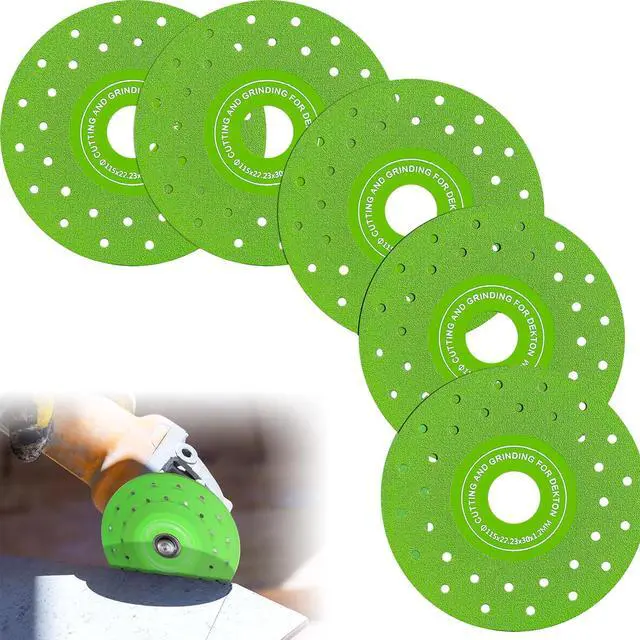 Main image of Glass Cutting Disc for 4.5-inch (115MM) Angle Grinder,5 Pack Glass Ceramic Diamond Disc for Grinding Jade, Marble, Crystal, Wine Bottles, Tile. Ultra-Thin Porous Surface Diamond Cutting Discs.