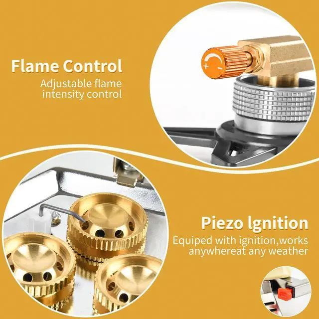 Alt view image 3 of 7 - 11800W Portable Windproof Camping Stove - Lightweight Collapsible Backpacking Stove with EVA Box for Outdoor Cooking, Hiking, Camping & Picnics