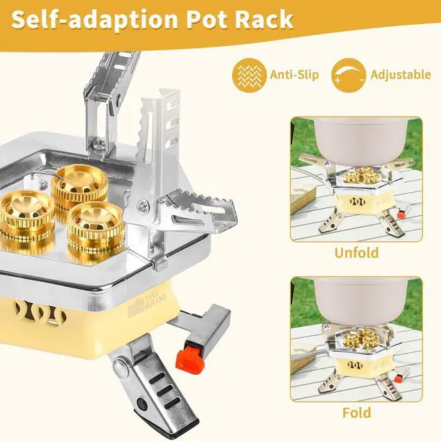 Alt view image 4 of 7 - 11800W Portable Windproof Camping Stove - Lightweight Collapsible Backpacking Stove with EVA Box for Outdoor Cooking, Hiking, Camping & Picnics