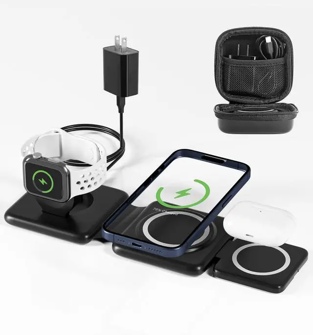 Main image of Onechiprevo 3 in 1 Mag-Safe Charging Station for Apple Device 20W Fast Charging Wireless Charger for iPhone 15/14/13/12/11 Series and AirPods 3/2/Pro 2/Pro,iWatch Ultra/8/7/6/5/4/3/2/SE