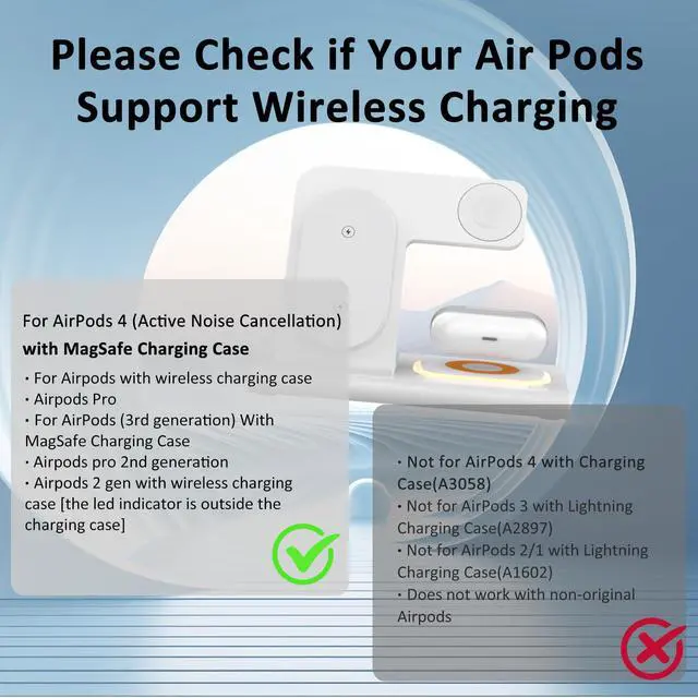 Alt view image 2 of 7 - 3 in 1 Foldable Charging Station for Apple Products,Fast Wireless Charger Travel Dock Adapter&Light for iPhone 16/15/14/13/12/11/X/XS,for iWatch 10/9/8/7/Ultra2/Ultra/SE,for AirPods 4/3/2/Pro/2(White)