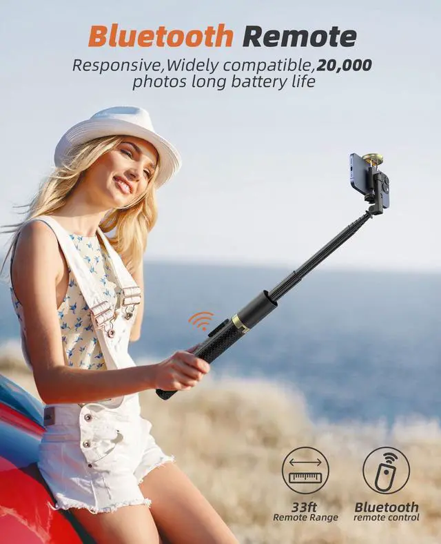 Alt view image 5 of 7 - 62" Phone Tripod & Selfie Stick, Tripod for iPhone with Remote, Portable, Lightweight Travel Stand for Selfies Video Recording Vlog, Extendable Stand Compatible with iPhone Android