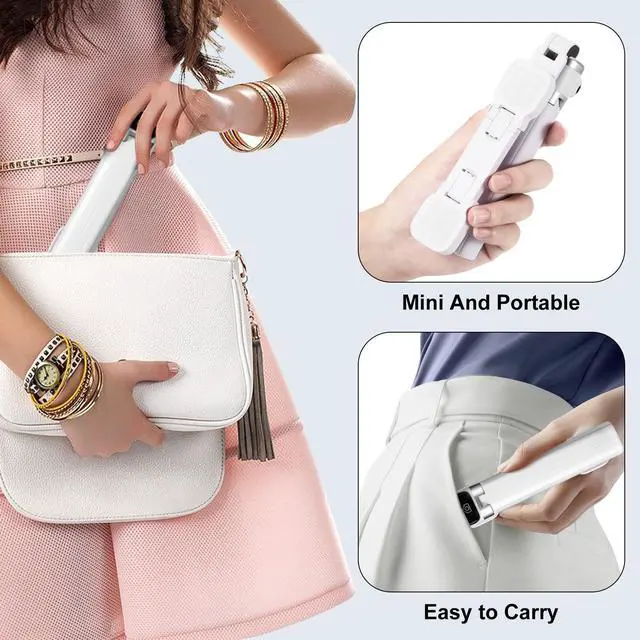 Alt view image 7 of 7 - Mini Phone Tripod Stand,MQOUNY 38" Phone Tripod &Selfie Stick with Wireless Rechargeable Remote & Removable Light, Extendable Tripod Stand 360 Rotation Compatible with Phone&Android Samsung (White)