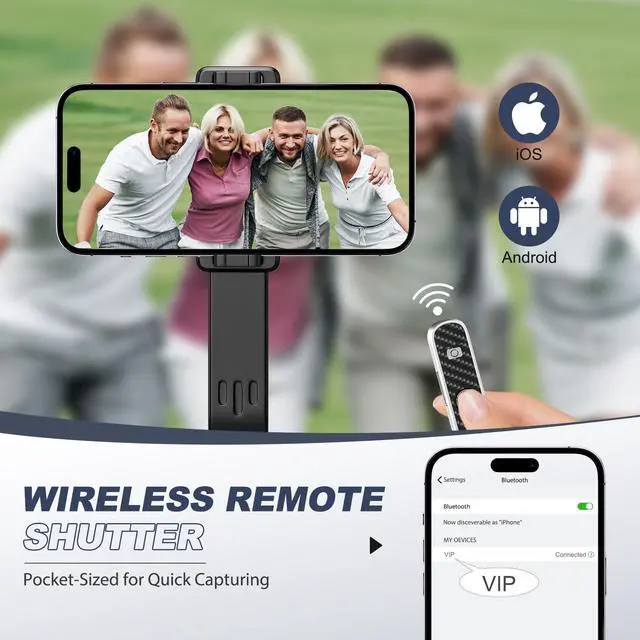 Alt view image 7 of 7 - 62" Phone Tripod & Selfie Stick for Golf Training, Extendable Cell Phone Tripod Stand & Travel Tripod with Remote, Golf Training Aid - Solidest Cell Phone Tripod Compatible with iPhone Android