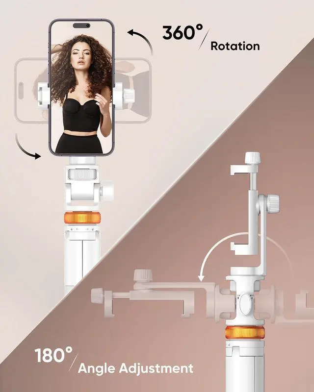 Alt view image 6 of 6 - EUCOS 62" Tripod for iPhone, Sturdy Selfie Stick Tripod with Remote & Lightweight Phone Stand, Solidest Portable Cell Phone Tripod, Compatible iPhone Pro Max/Android [White]