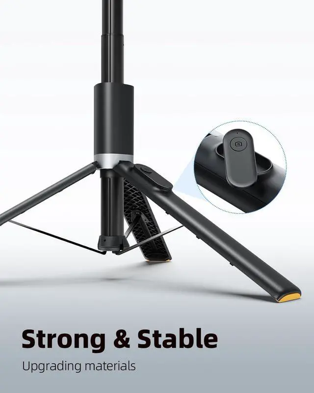 Alt view image 2 of 7 - TODI 63" Cell Phone Selfie Stick Tripod, Portable Tripod for iPhone with Wireless Remote, Extendable Smartphone Stand, All-in-1, Compatible with iPhone/Android