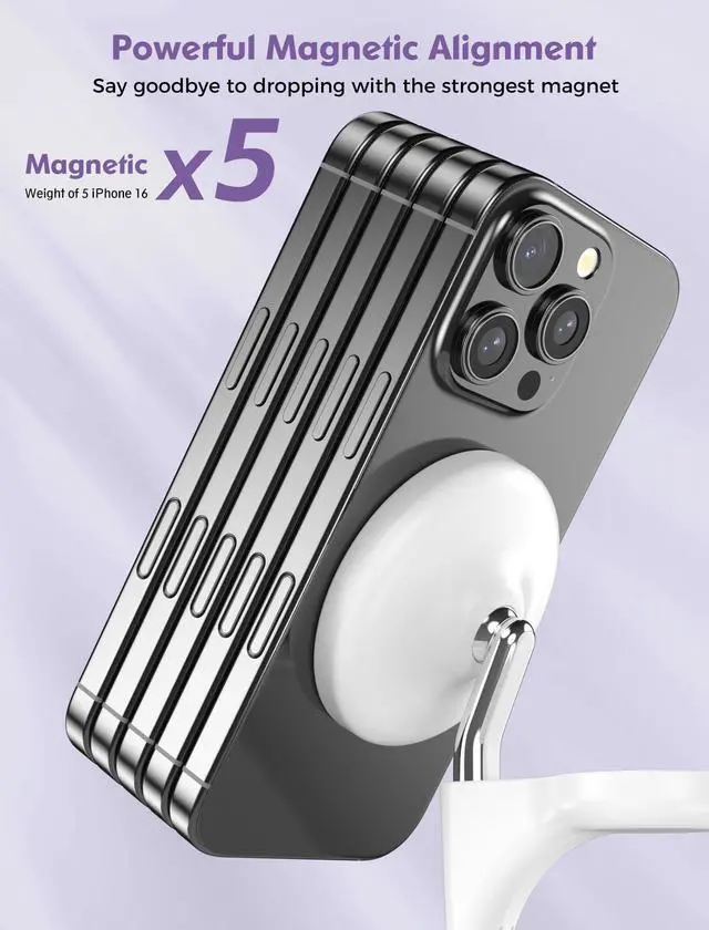 Alt view image 5 of 7 - Aeinidi 3 in 1 Wireless Charging Station for Multiple Devices Apple, 15W Fast Magnetic Mag-Safe Charger Stand for iPhone 16 15 14 13 12 Pro Max Plus Mini Apple Watch AirPods Pro 4 3 2, White