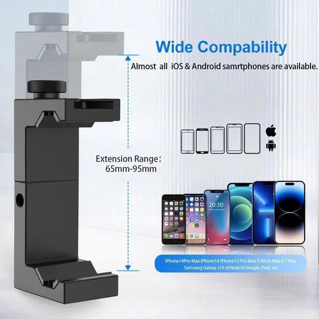 Alt view image 3 of 7 - ULANZI ST-02S Aluminum Phone Tripod Mount w Cold Shoe Mount, Support Vertical and Horizontal, Universal Metal Adjustable Clamp for iPhone 12 11 Pro Xs X Max 8 7 Plus Samsung Android Smartphones