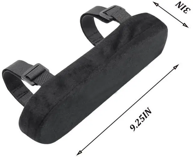 Alt view image 6 of 6 - qiyue Memory Foam Arm Pads Ergonomic Comfy Rest Elbows Forearms for Office Chairs Provide Elbow Cushioning and Relieve Pressure Chair rmrest Cushions Set of 2 Armrest Covers Black (Black)