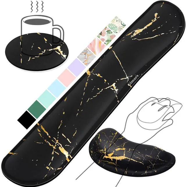 Main image of Gimars Upgrade Enlarge Silky Gel Memory Foam Wrist Rest for Computer Keyboard, Mouse, 3 PCS, Ergonomic Keyboard Wrist Rest for Typing Pain Relief, Mousepad Rests Wrist Support for Office Gaming Marble