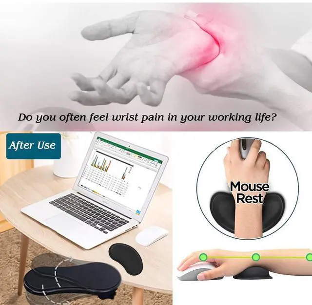 Alt view image 3 of 7 - Armrest Support,Keyboard Wrist Rest Pad,with Mouse Wrist Cushion Support for Office Adjustable Wrist Rest Extender,Wrist Support Pads for Keyboard and Mouse Ergonomic Design Arm Rest Pad