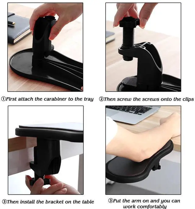 Alt view image 5 of 7 - Armrest Support,Keyboard Wrist Rest Pad,with Mouse Wrist Cushion Support for Office Adjustable Wrist Rest Extender,Wrist Support Pads for Keyboard and Mouse Ergonomic Design Arm Rest Pad