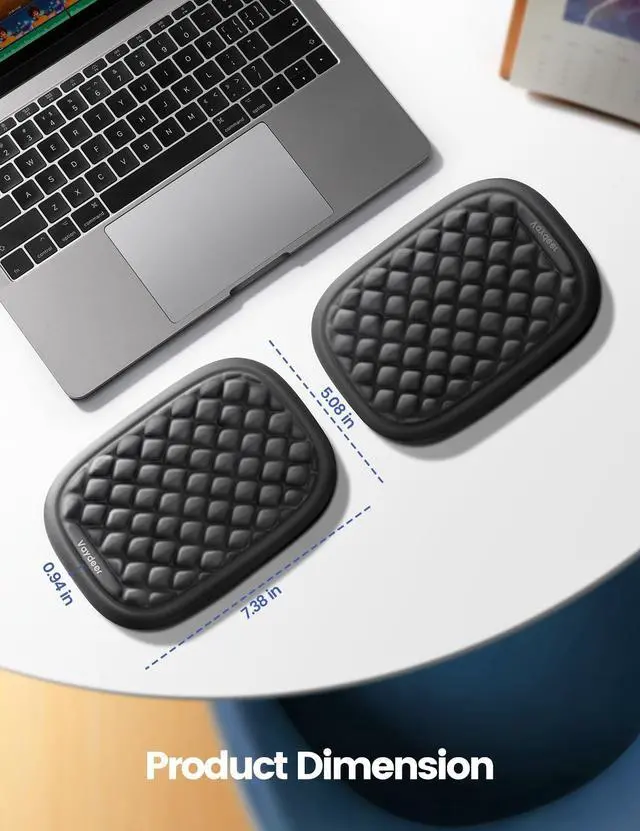 Alt view image 6 of 6 - [Upgraded Larger and Thicker]Vaydeer Elbow Rest Pad, Desk Wrist Rest Memory Foam Armrest, Ergonomic Mouse Cushion Support, Wrist Pain Relief for Computer Laptop Working Typing Gaming Office-Ocean Blue