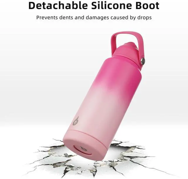 Alt view image 4 of 7 - BJPKPK Water Bottle with Straw Lid, 32oz Vacuum Insulated Water Bottles, Metal Stainless Steel Thermos for Sports, Travel, BPA Free Leak Proof Thermos, Cups, Flasks, Tumblers,Cherry