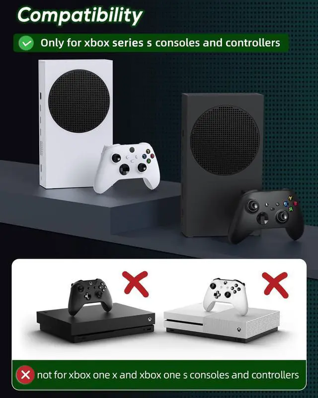 Alt view image 2 of 7 - Cooling Stand & Charging Station for Xbox Series S with RGB Light Strip,Dual Controller Charger & Cooler Fan for XSS Console Accessories with 2*1400mAH Rechargeable Battery Pack,1*Headphone Hook,White