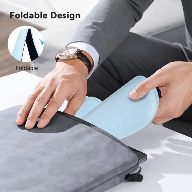 Alt view image 5 of 7 - ZIBLY Wrist Rest Keyboard and Mouse Set - Non Slip Ergonomic Wrist Cushion Support Pad - Easy Typing,Pain Relief  Premium Silky Gel Memory Foam for Work from Home Gaming Computer Laptop