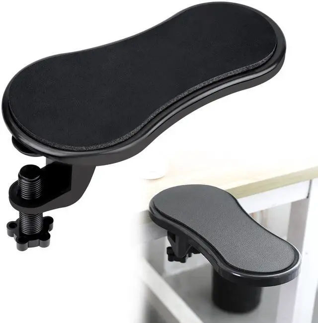 Main image of Computer Arm Rest for Desk, TACYKIBD Ergonomic Arm Rest Extender, Adjustable Wrist Rest Rotating Computer Arm Support Pad for Elbow Keyboard Mouse Table Office Chair Desk Black
