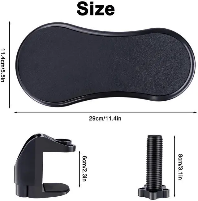Alt view image 2 of 7 - Computer Arm Rest for Desk, TACYKIBD Ergonomic Arm Rest Extender, Adjustable Wrist Rest Rotating Computer Arm Support Pad for Elbow Keyboard Mouse Table Office Chair Desk Black