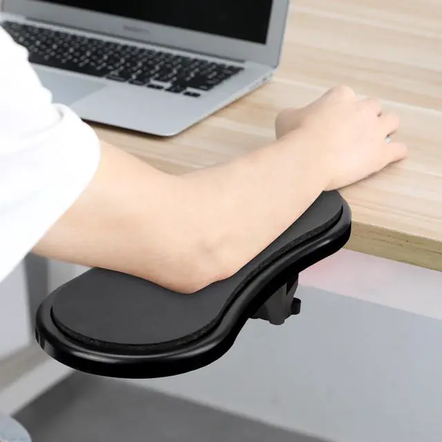 Alt view image 3 of 7 - Computer Arm Rest for Desk, TACYKIBD Ergonomic Arm Rest Extender, Adjustable Wrist Rest Rotating Computer Arm Support Pad for Elbow Keyboard Mouse Table Office Chair Desk Black