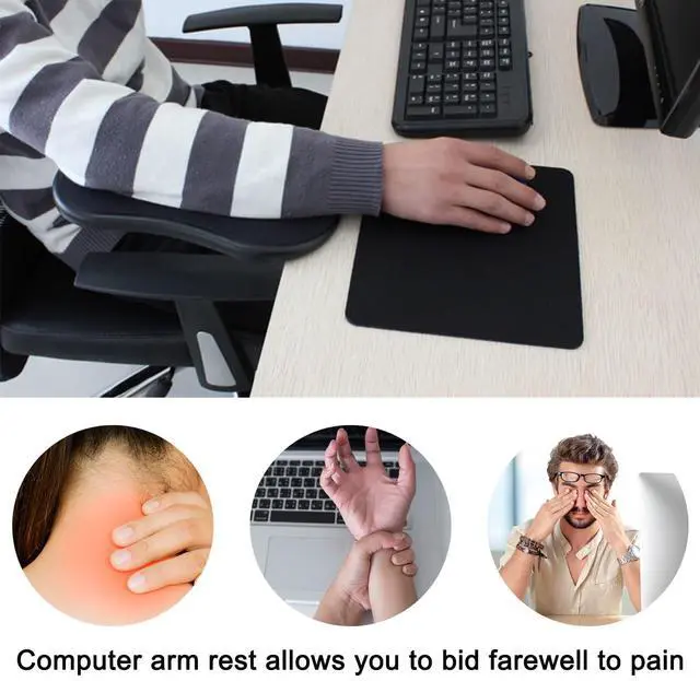 Alt view image 6 of 7 - Computer Arm Rest for Desk, TACYKIBD Ergonomic Arm Rest Extender, Adjustable Wrist Rest Rotating Computer Arm Support Pad for Elbow Keyboard Mouse Table Office Chair Desk Black